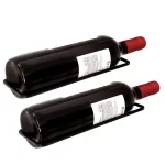 Adega de Parede Preta Suporte Flutuante de Vinho para 1 Garrafa - Jomer 2438