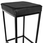 Banqueta Berlim Flape Preta: Design Quadrado para Cozinha e Bar