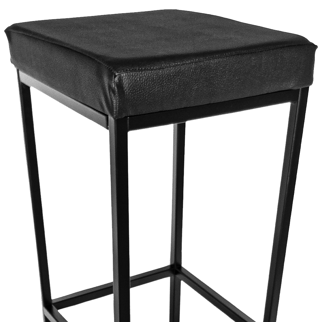 Banqueta Berlim Flape Preta: Design Quadrado para Cozinha e Bar