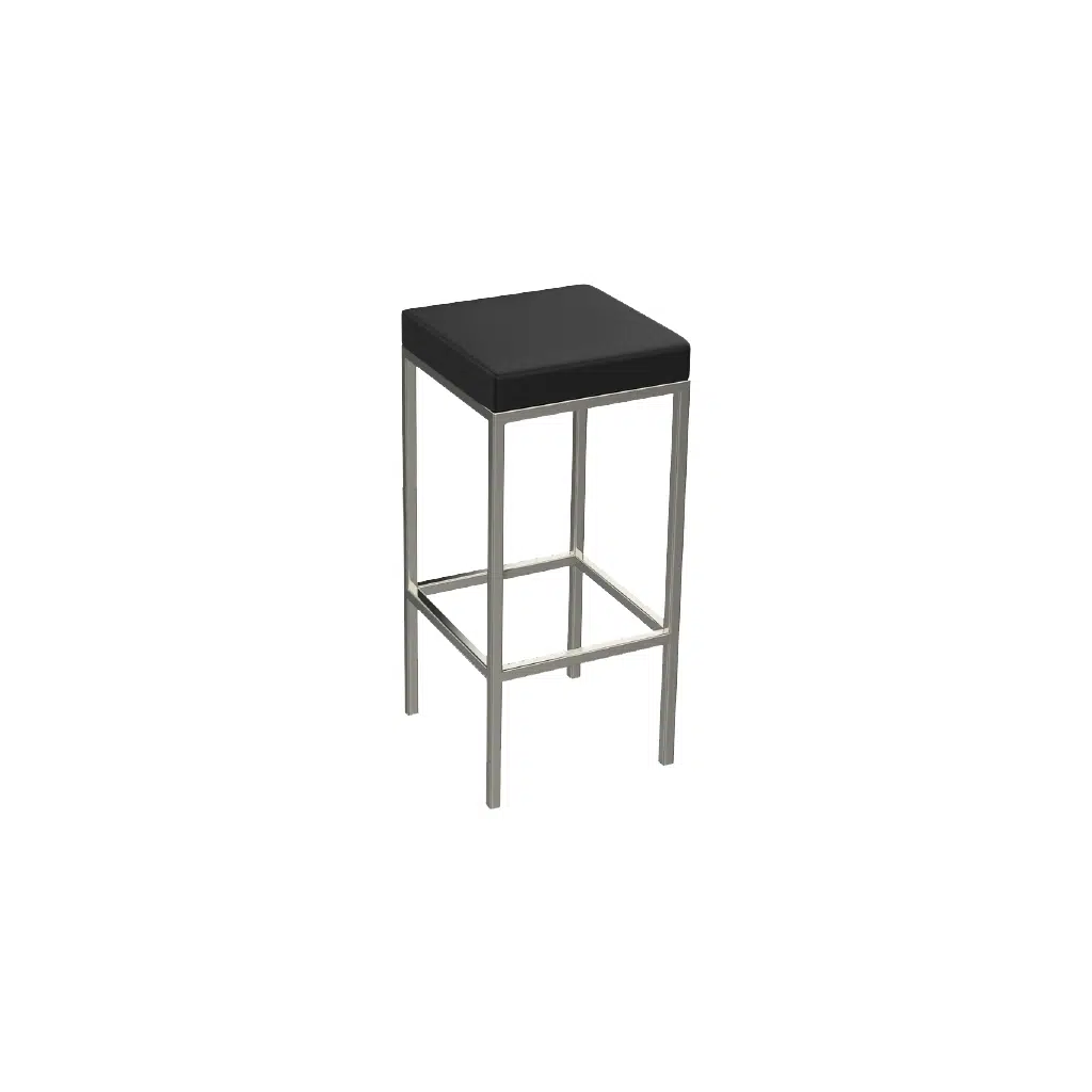 Banqueta Cozinha Cromada Quadrada Berlim Flape