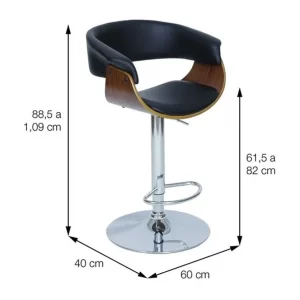 Banqueta Elba Base Metal Acolchoada Giratória Or Design 6652
