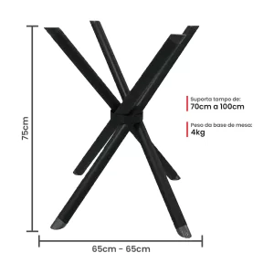Base Suporte Pé de Mesa Palito Preto Flape - Imagem 2