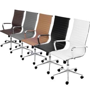 Cadeira Esteirinha Alta Corino com Base Rodizio - Or Design 3301