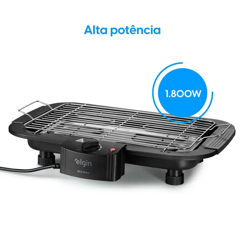 Churrasqueira BBQ Show - 1.800W Amplo Grill Controle de Temperatura 110Vou 220V - Elgin