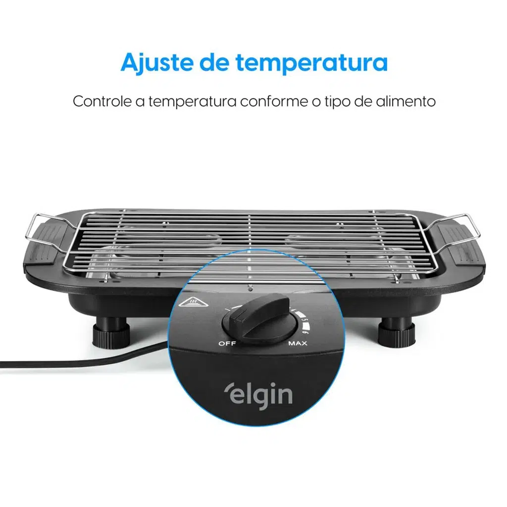 Churrasqueira BBQ Show - 1.800W Amplo Grill Controle de Temperatura 110Vou 220V - Elgin