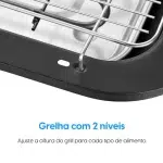 Churrasqueira BBQ Show - 1.800W Amplo Grill Controle de Temperatura 110Vou 220V - Elgin
