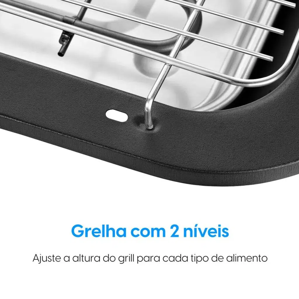 Churrasqueira BBQ Show - 1.800W Amplo Grill Controle de Temperatura 110Vou 220V - Elgin