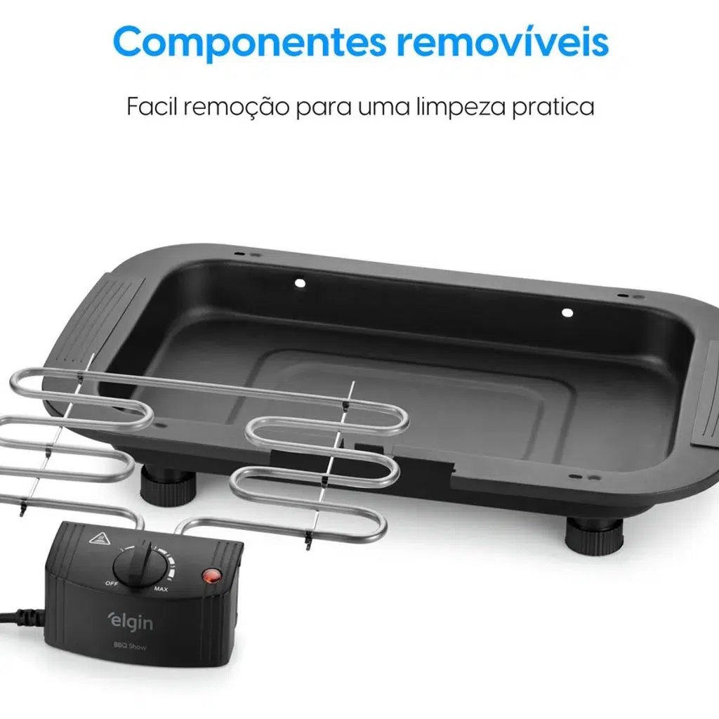 Churrasqueira BBQ Show - 1.800W Amplo Grill Controle de Temperatura 110Vou 220V - Elgin