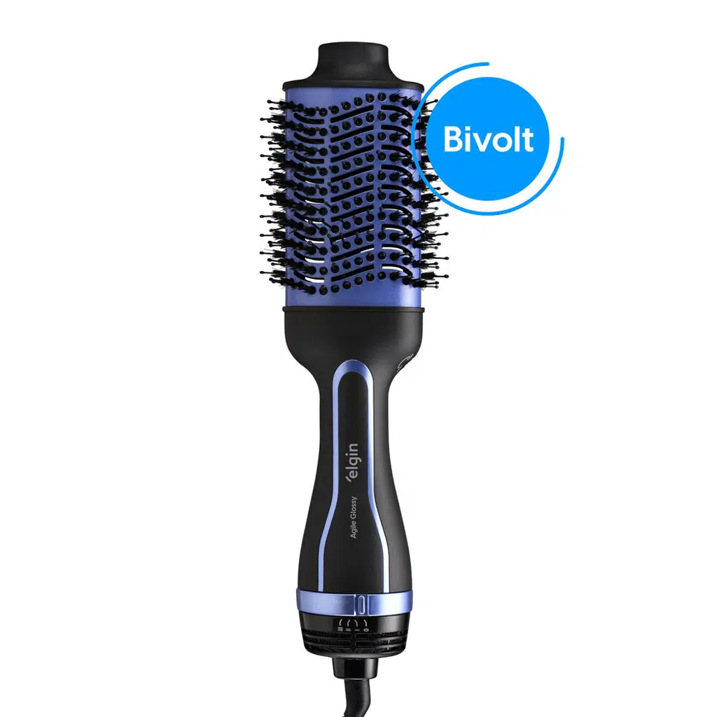 Escova Secadora Agile Glossy Elgin: 3 em 1, Bivolt, 1300W