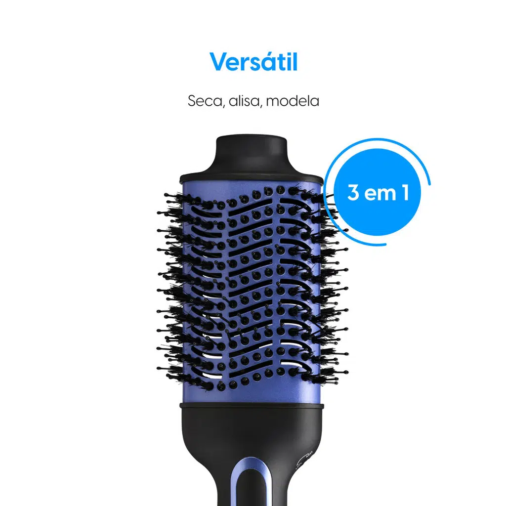Escova Secadora Agile Glossy Elgin: 3 em 1, Bivolt, 1300W