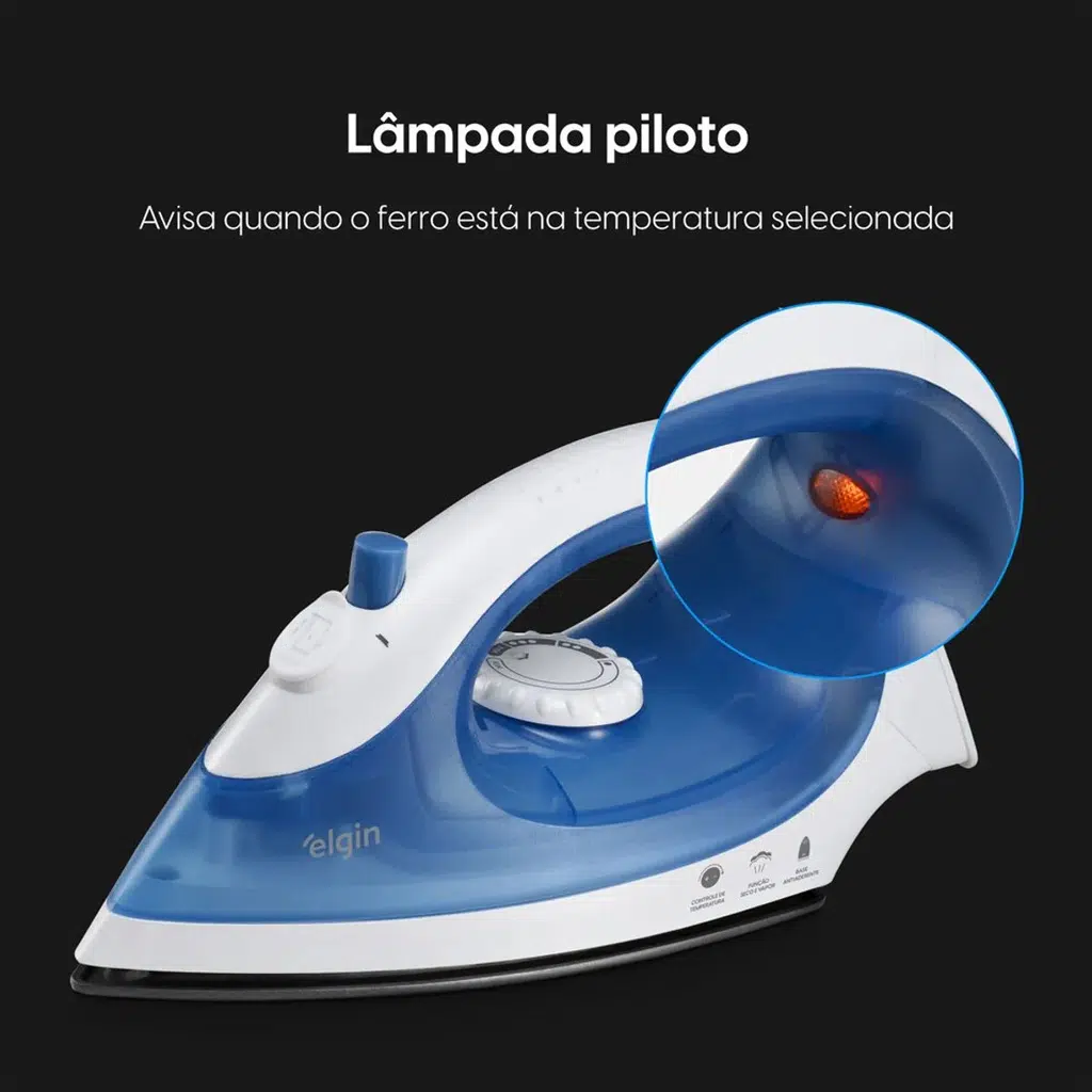 Ferro de Passar Iron Press 2 em 1 Compacto Base Antiaderente 110V/220V - Elgin