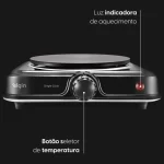 Fogão Elétrico Cooktop 1 Boca 220V 5 Temperaturas 1000W - Elgin