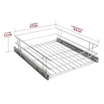 Gaveta Fruteira Multiuso Slim GTB 7403 Cromada com Corrediça – 57cm Aço Carbono