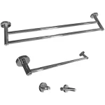 Kit Banheiro Completo Cromado Premium - Papeleira, Cabide, Toalheiros 60cm