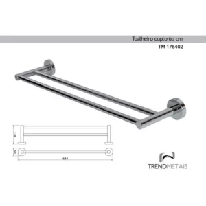 Kit Banheiro Completo Cromado Premium - Papeleira, Cabide, Toalheiros 60cm