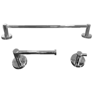 Kit Banheiro Completo TrendMetais Papeleira, Toalheiro 45cm e Cabide Cromado