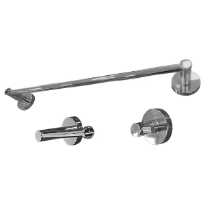 Kit Banheiro Completo TrendMetais Papeleira, Toalheiro 45cm e Cabide Cromado
