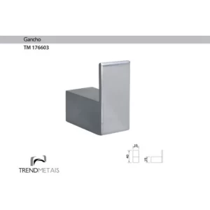 Kit Banheiro Slim TrendMetais: Papeleira, Cabide e Toalheiro 60cm