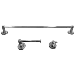 Kit Banheiro Trendmetais Redondo: Papeleira, Toalheiro 60cm, Cabide