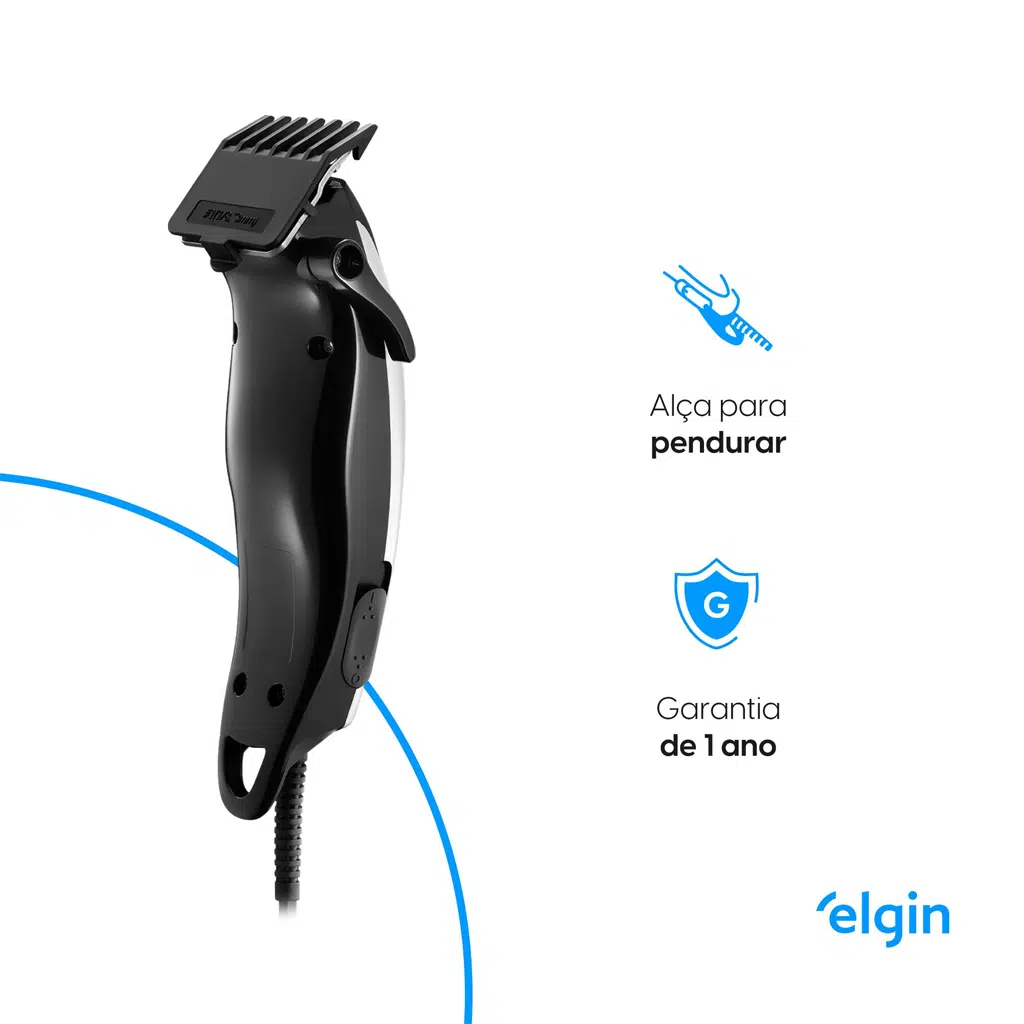 Máquina de Cortar Cabelo e Barba Elgin Studio Men - Inox, 8 Acessórios, 110V