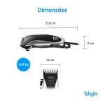 Máquina de Cortar Cabelo e Barba Elgin Studio Men - Inox, 8 Acessórios, 110V