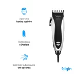 Máquina de Cortar Cabelo e Barba Elgin Studio Men - Inox, 8 Acessórios, 110V