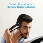 Máquina de Cortar Cabelo e Barba Elgin Studio Men - Inox, 8 Acessórios, 110V