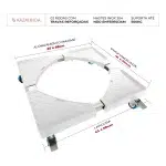 Base Suporte Giratório para Eletrodomésticos com Rodinhas Branco Kazalinda