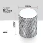 Puxador Ponto Cromado Bali Granado Zen Design