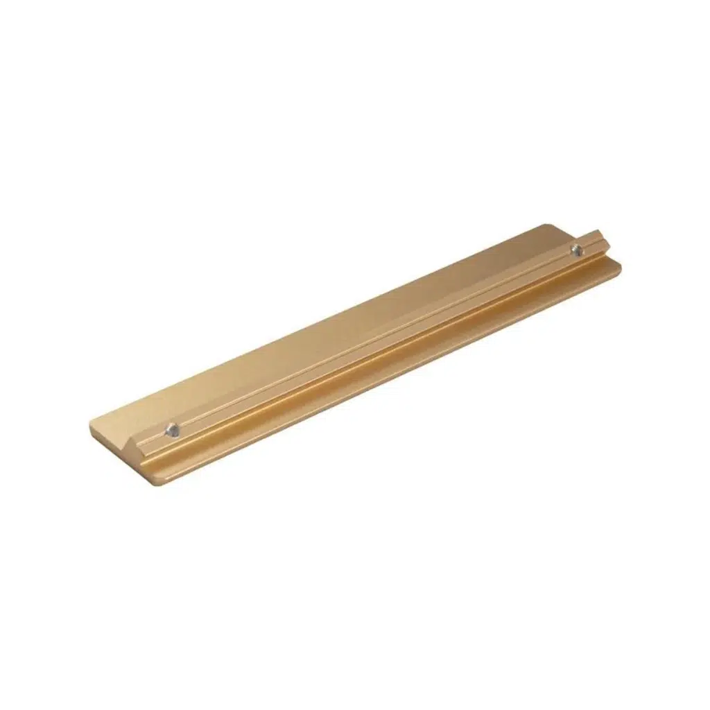 Puxador Portas e Gavetas Traso 128mm Dourado Matte Zen Design
