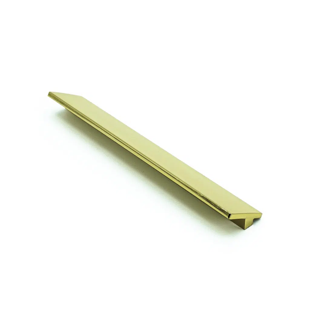 Puxador Portas e Gavetas Traso 128mm Gold Brilhante Zen Design