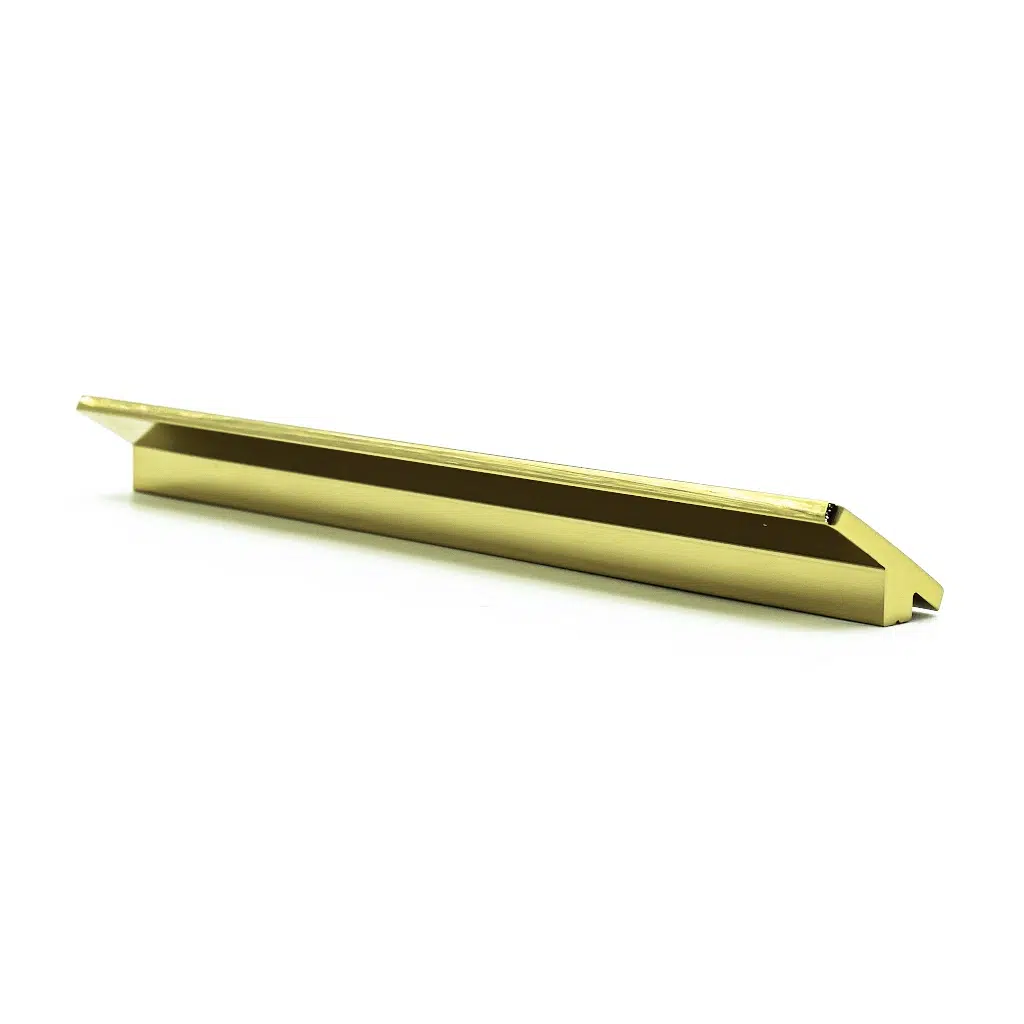 Puxador Portas e Gavetas Traso 128mm Gold Brilhante Zen Design