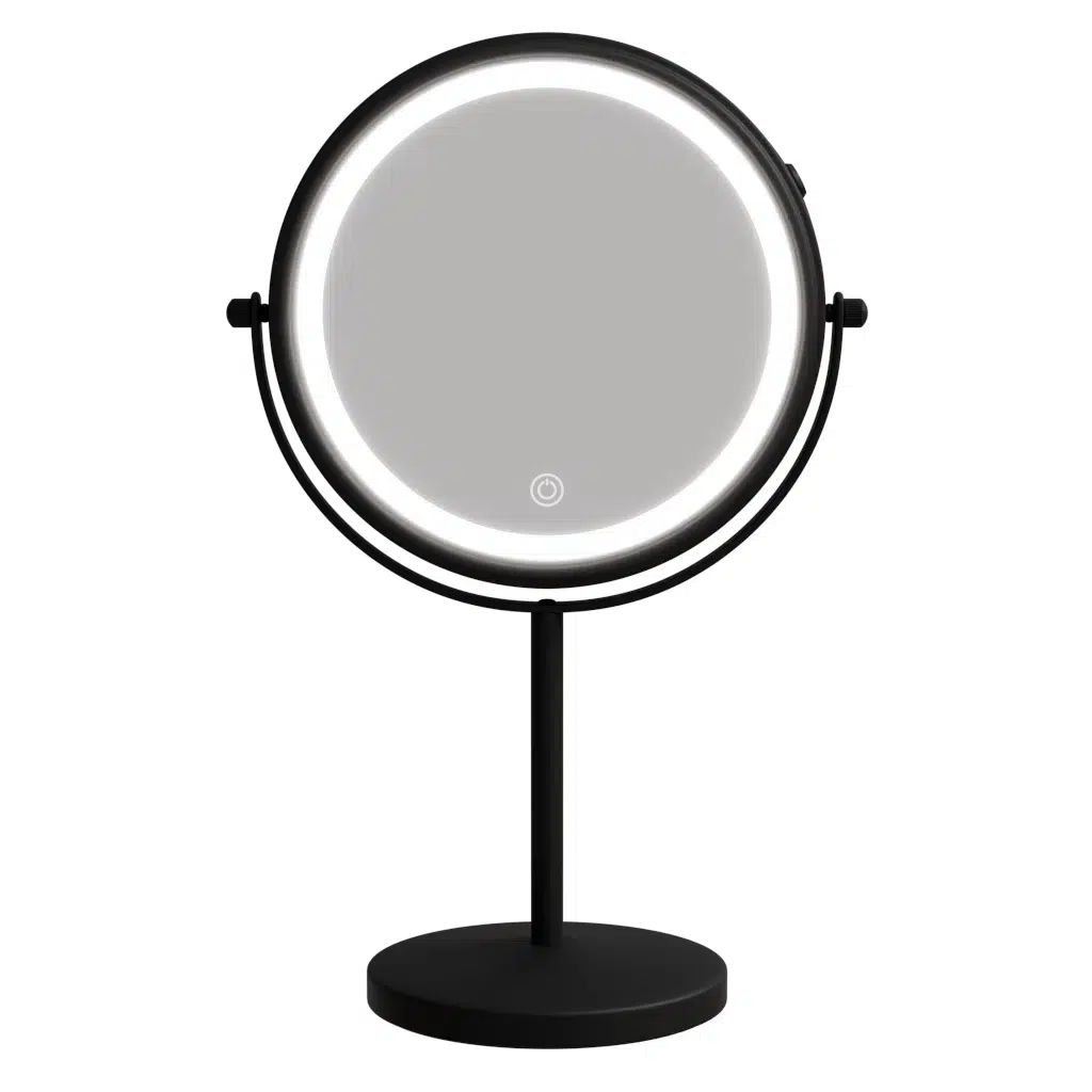 Espelho de Bancada com Luz LED e Aumento 5x Italy Line Preto USB
