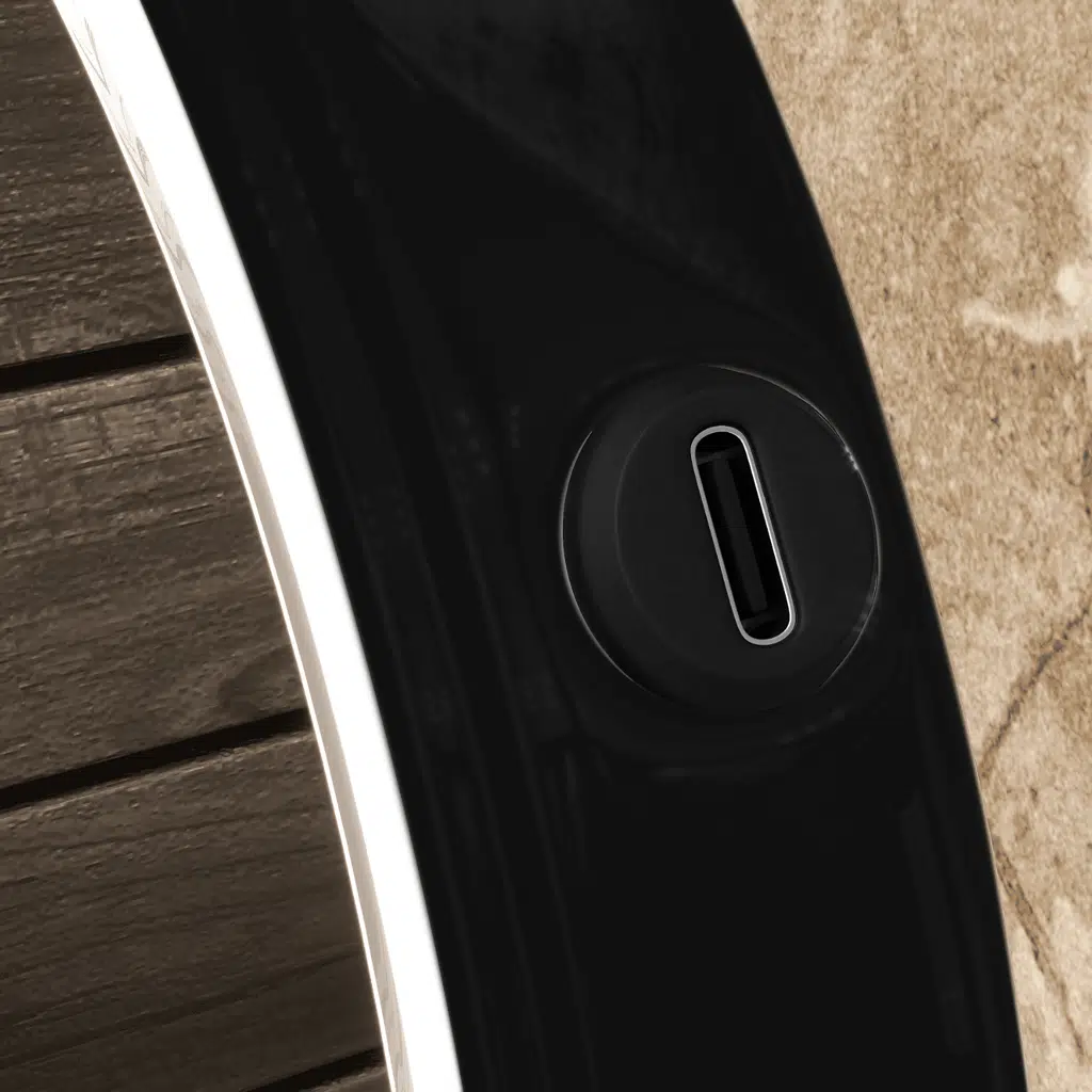 Espelho de Parede com Luz LED e Aumento 5x Italy Line Preto USB