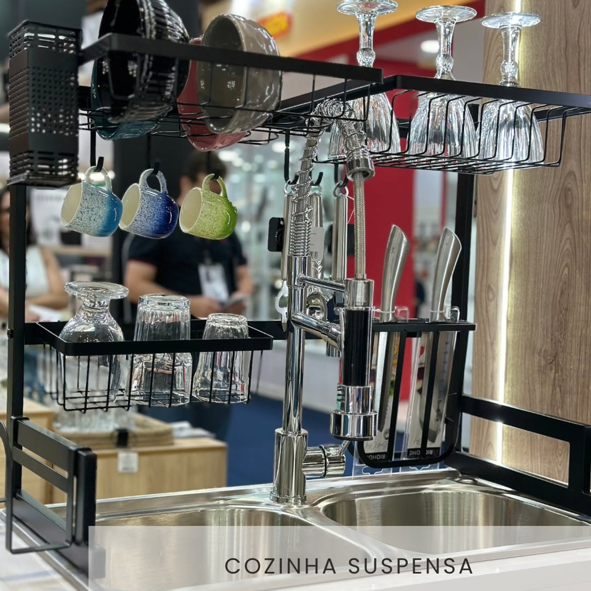 Escorredor de Louças Suspenso Black Rio Home 65cm - Cozinha Suspensa