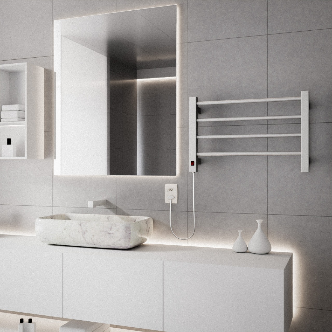 Toalheiro Termico Casuli Circolare Uno Branco | 110V ou 220V | Casuli