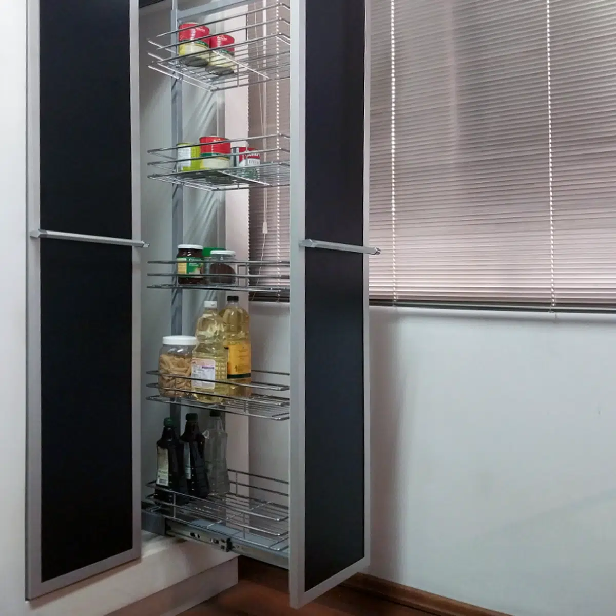 Coluna Regulável Deslizante Embutir 5 Cestos Cromado Schmitt