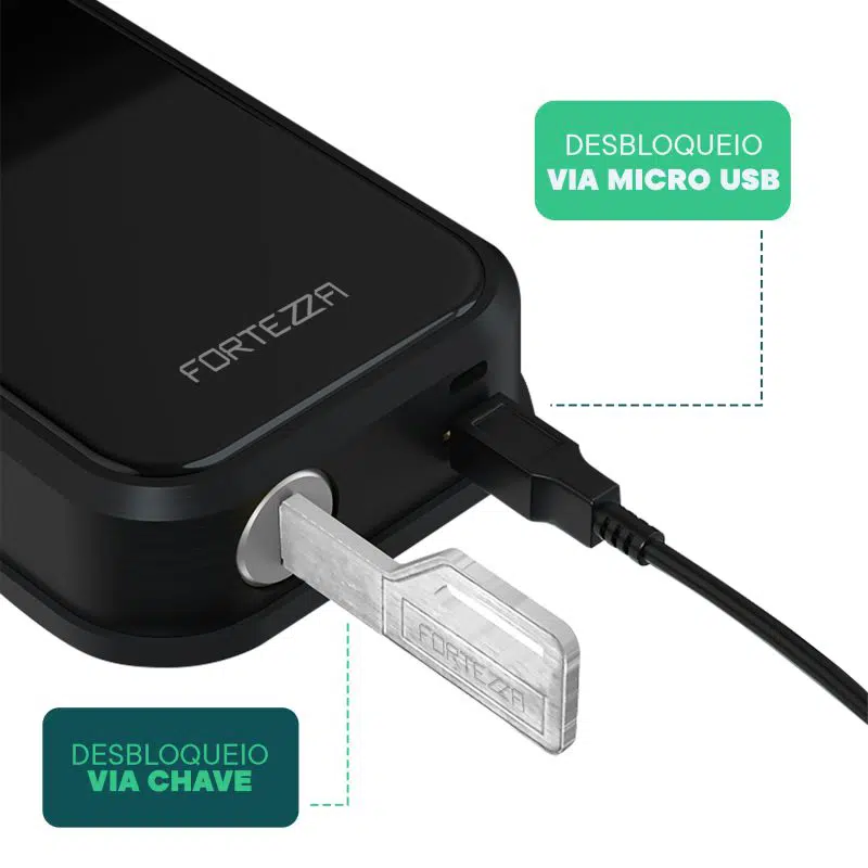 Fechadura Digital Automática Inteligente Fortezza FZE01BK | Biometria Zigbee 5 Acessos