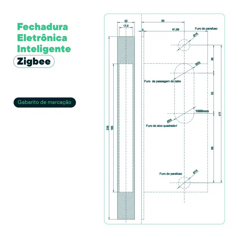 Fechadura Digital Automática Inteligente Fortezza FZE01BK | Biometria Zigbee 5 Acessos