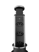 Torre Retrátil Multiplug 3 Tomadas Inox Escovado - Preta - KZI - Imagem 5