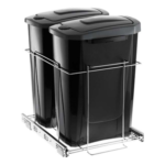 Lixeira Deslizante Dupla Slim 15l Preta 2717