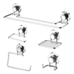 Kit Banheiro Faciliti Com Ventosa Cromado 10050