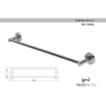 Kit 1 Papeleira 1 Cabide 1 Toalheiro 60cm Redondo Trendmetais - Imagem 5