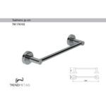 Kit 1 Papeleira 1 Cabide 1 Toalheiro 30cm Redondo Trendmetais - Imagem 4