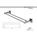Toalheiro Duplo de 60cm Acabamento Quadrado em Latão – TM 176401 - Imagem 6