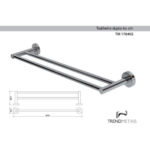 Kit 1 Papeleira 1 Cabide 1 Toalheiro Duplo 60cm 1 Toalheiro 45cm - Imagem 6