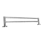 Toalheiro Duplo de 60cm Acabamento Redondo em Latão Cromado – TM176402 - Imagem 2