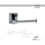 Kit 1 Papeleira 1 Cabide 1 Toalheiro Duplo 60 1 Toalheiro 45cm Quadrado Trendmetais - Imagem 2