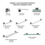 Kit 1 Papeleira 1 Cabide 1 Toalheiro 45cm Quadrado Trendmetais - Imagem 6