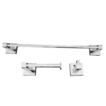 Kit 1 Papeleira 1 Cabide 1 Toalheiro 45cm Quadrado Trendmetais